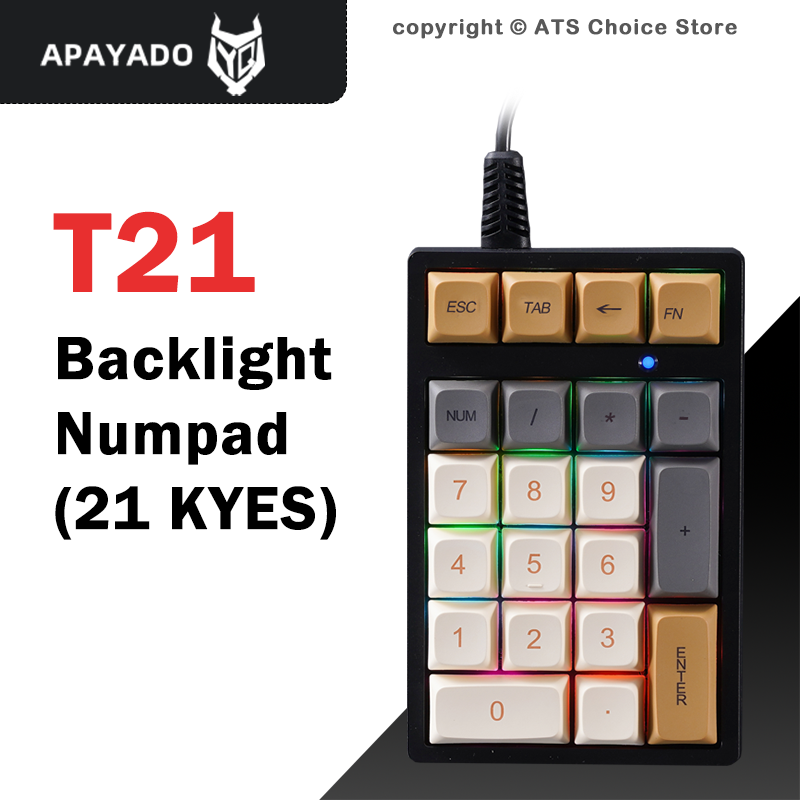 Pbt Keycaps For Numeric Keypad Numpad - APAYADO T21 Mechaniczna Klawiatura Numeryczna 21