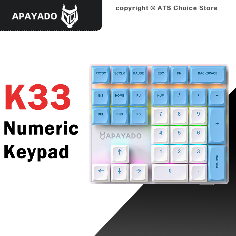 Pbt Keycaps For Numeric Keypad Numpad - APAYADO K33 Mechaniczna Klawiatura Numeryczna 33