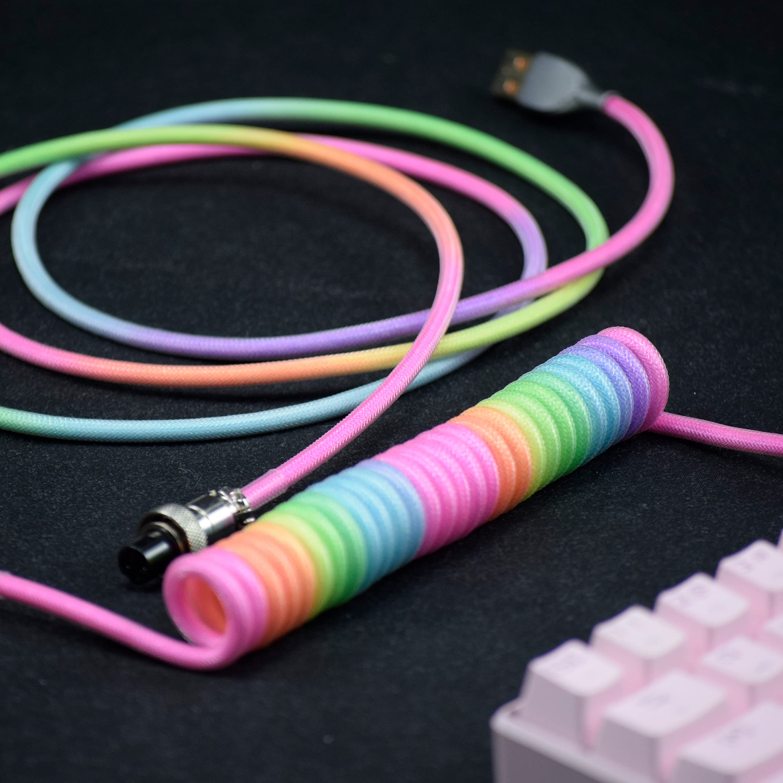 Type C Detachable Cable Coiled Keyboard - Kable klawiatury Type-C do USB A