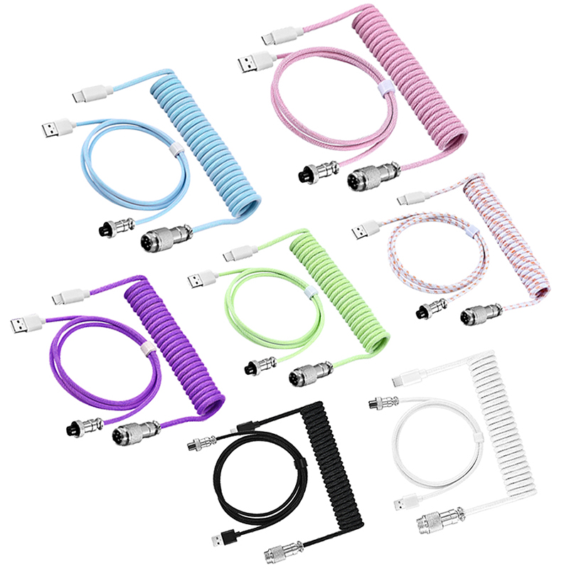 Type C Detachable Cable Coiled Keyboard - Kabel do klawiatury spiralny USB-C do