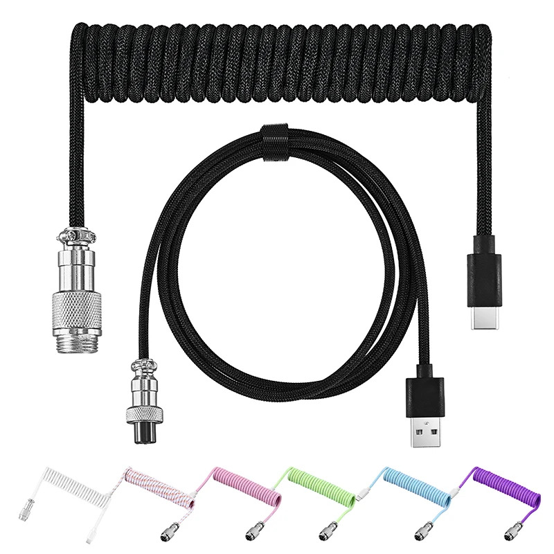Type C Detachable Cable Coiled Keyboard - Kabel spiralny do klawiatury, typ C