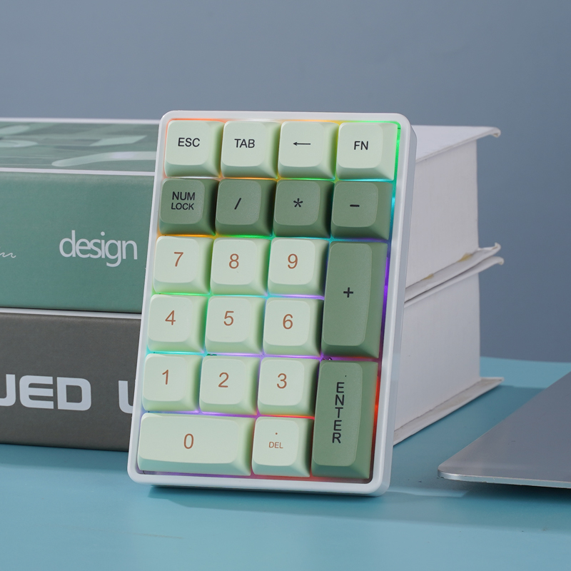 Mechanical Numpad Hot Swap Rgb Wireless - FREEWOLF K21 Bezprzewodowa Mechaniczna Klawiatura Numeryczna