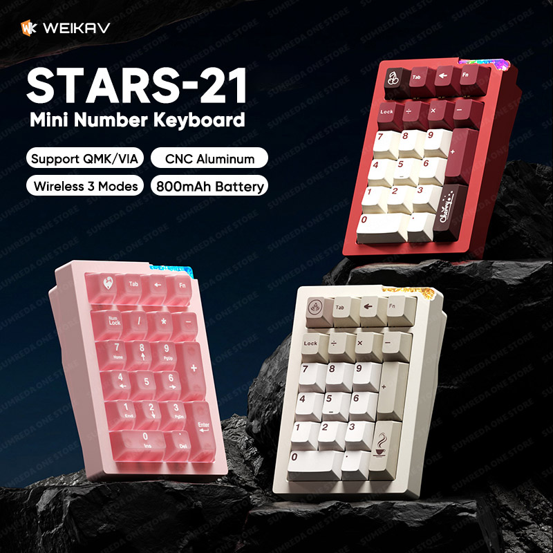 Mechanical Numpad Hot Swap Rgb Wireless - Weikav Stars21 zestawy klawiatury numerycznej bezprzewodowa