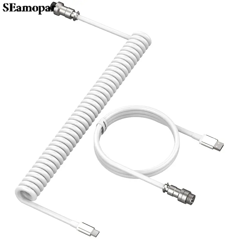 Zwijany kabel klawiatury typu  – Type C Detachable Cable Coiled Keyboard recenzja i cena