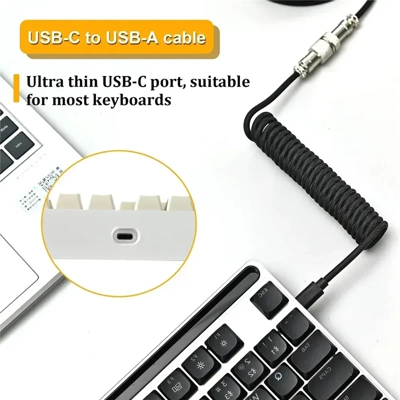 Kabel spiralny do klawiatury m – Type C Detachable Cable Coiled Keyboard recenzja i cena