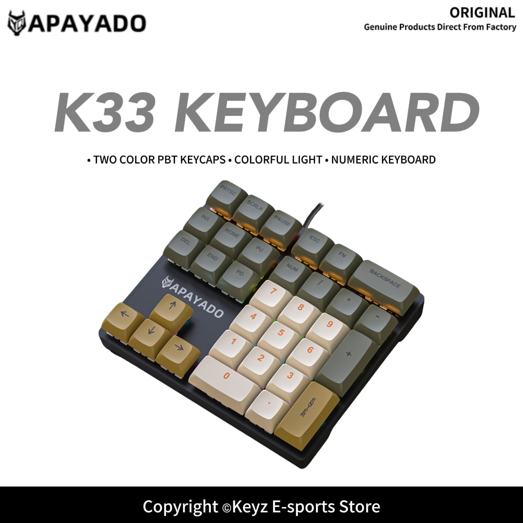 K33 33-klawiszowa mechaniczna  – Pbt Keycaps For Numeric Keypad Numpad recenzja i cena
