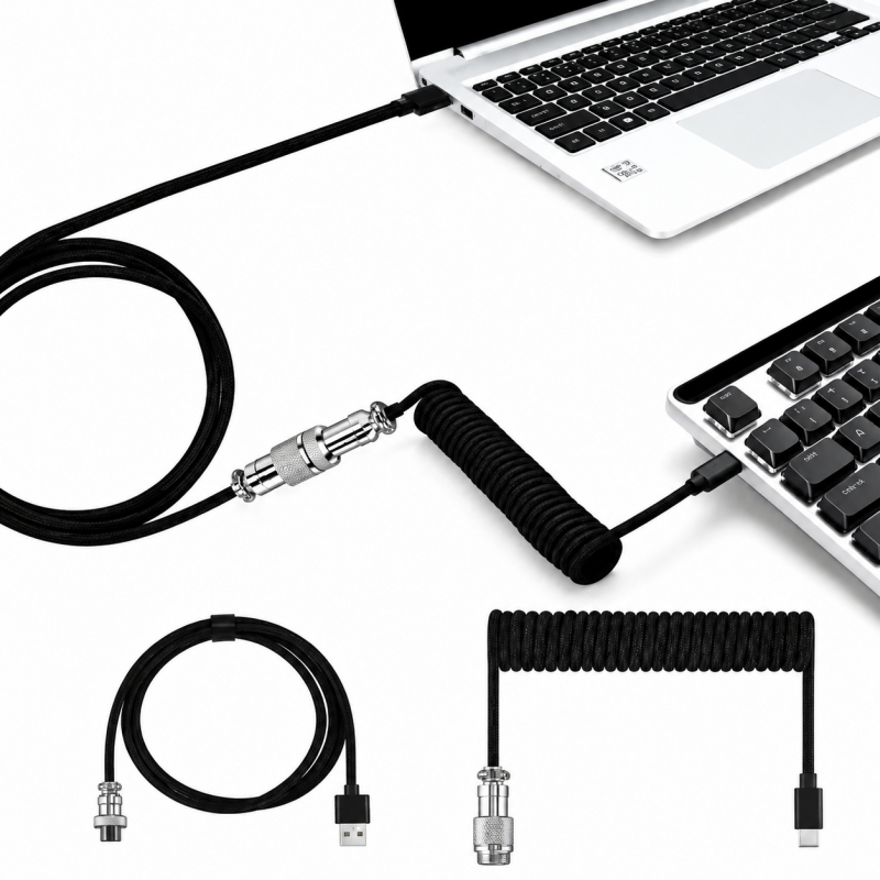 Kabel spiralny Type-C do klawi – Type C Detachable Cable Coiled Keyboard recenzja i cena