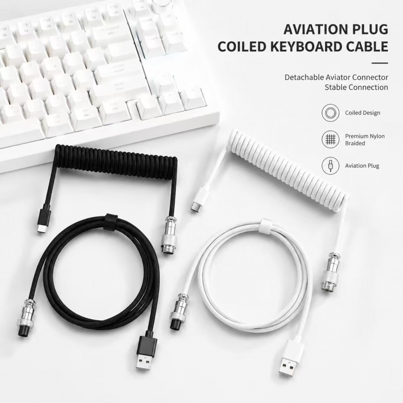 Kabel spiralny Type-C do klawi – Type C Detachable Cable Coiled Keyboard recenzja i cena