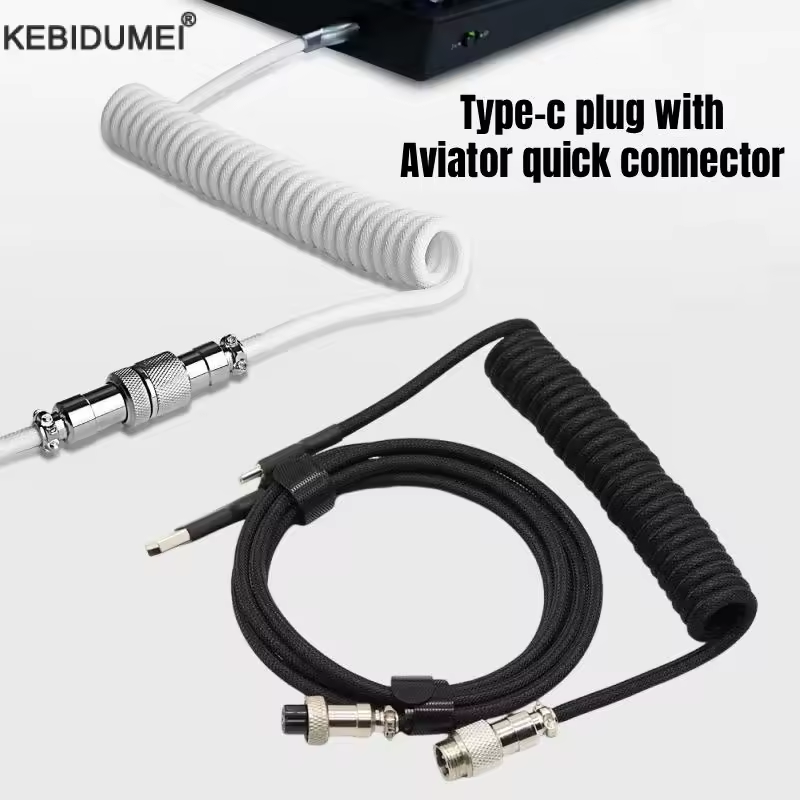 Kabel spiralny USB Typ C 3M Ma – Type C Detachable Cable Coiled Keyboard recenzja i cena