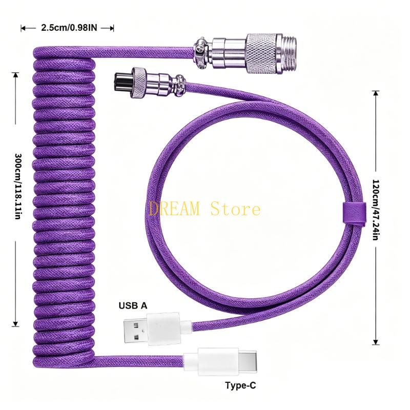 Odłączany, metalowy, spiralny  – Type C Detachable Cable Coiled Keyboard recenzja i cena