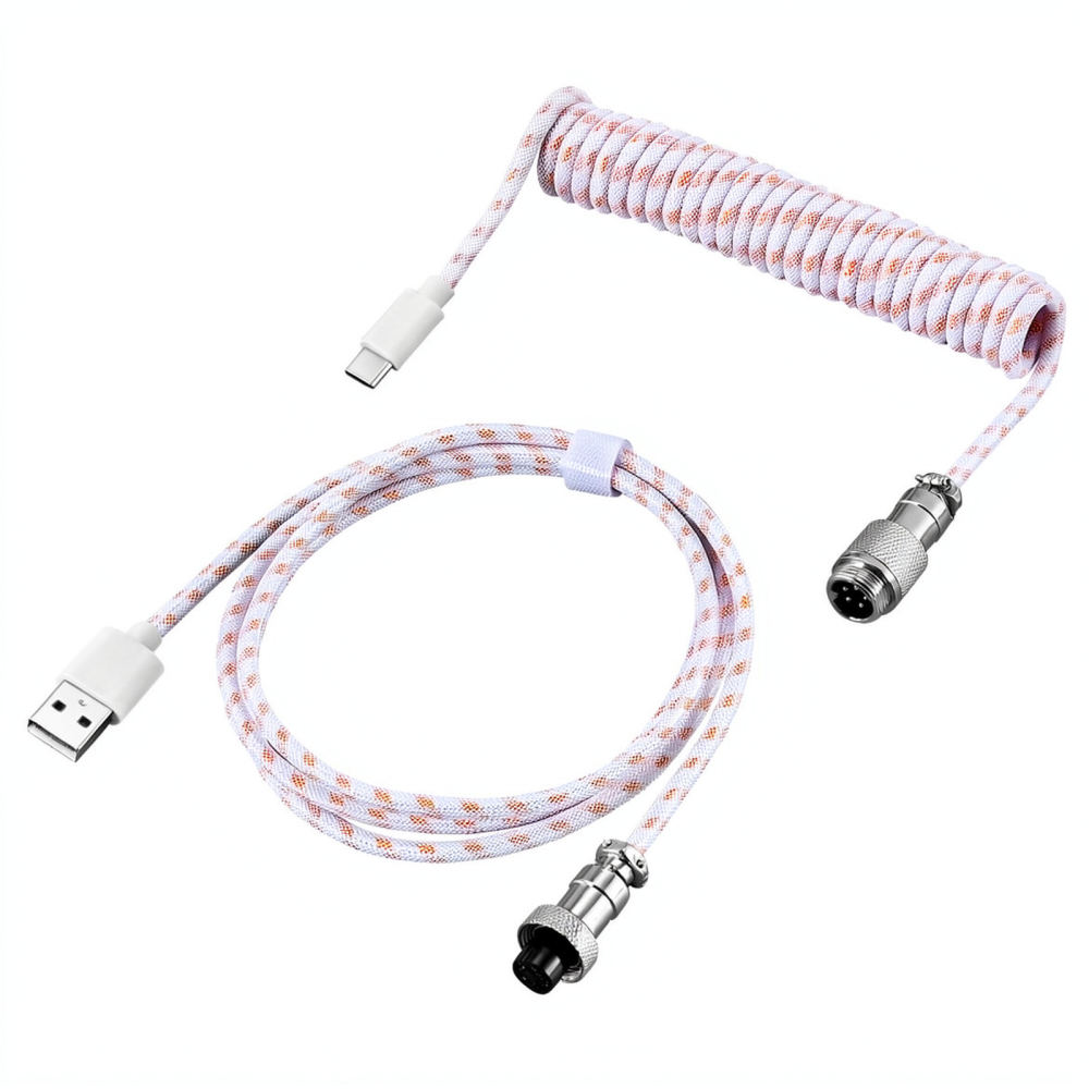 Sprężynowy kabel do klawiatury – Type C Detachable Cable Coiled Keyboard recenzja i cena